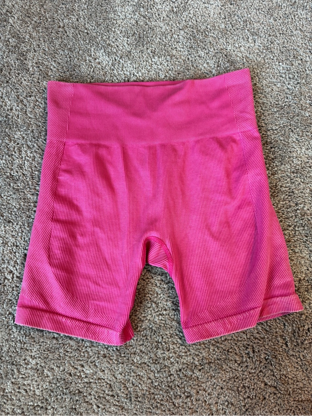 JoyLab Pink Ribbed High-Rise Bike Shorts